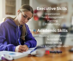 Student with ADHD getting her homework completed.