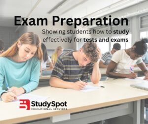 Students writing a final exam.